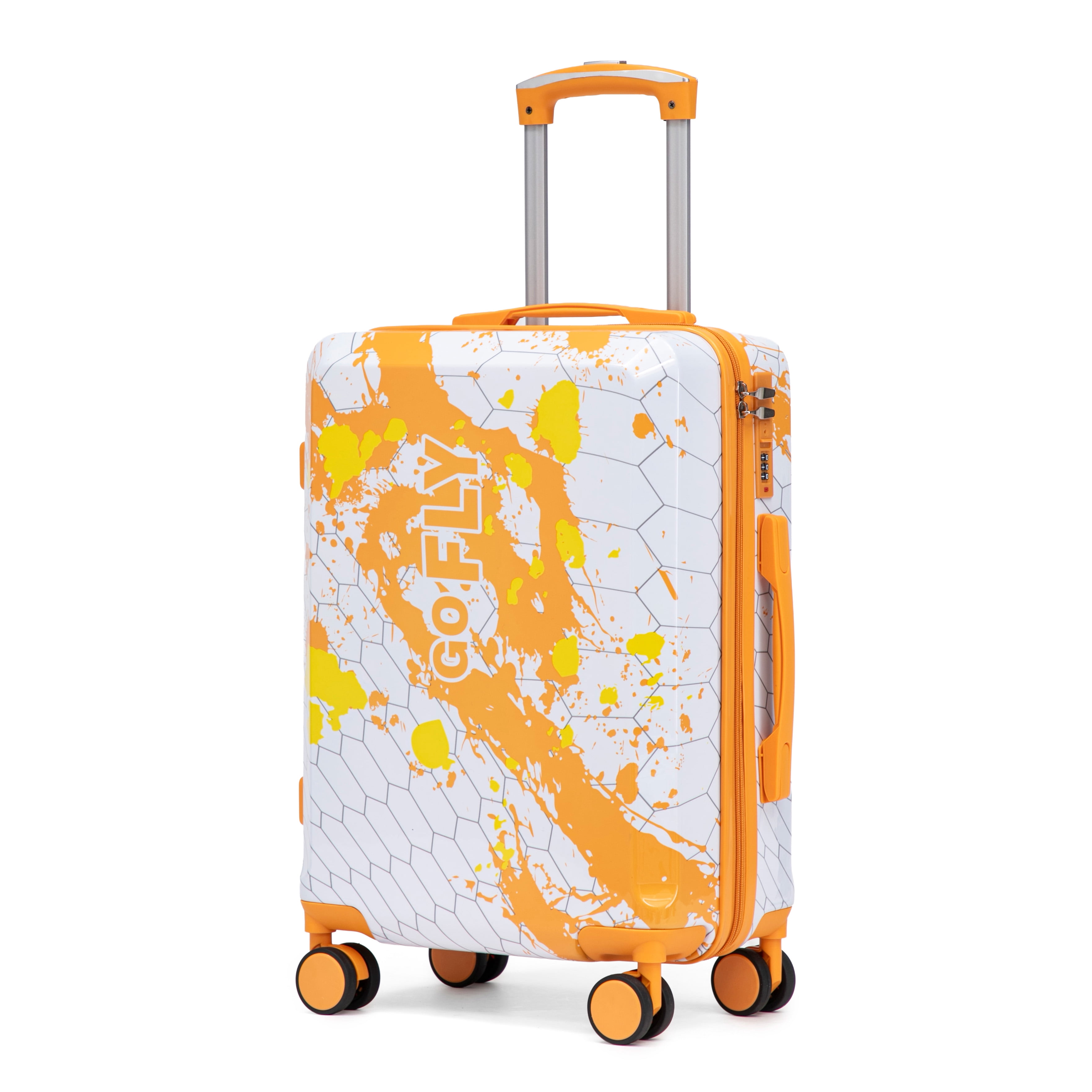 Leumius 20" Hardside Carry-on Suitcase – Expandable Spinner Luggage for Travel, Orange