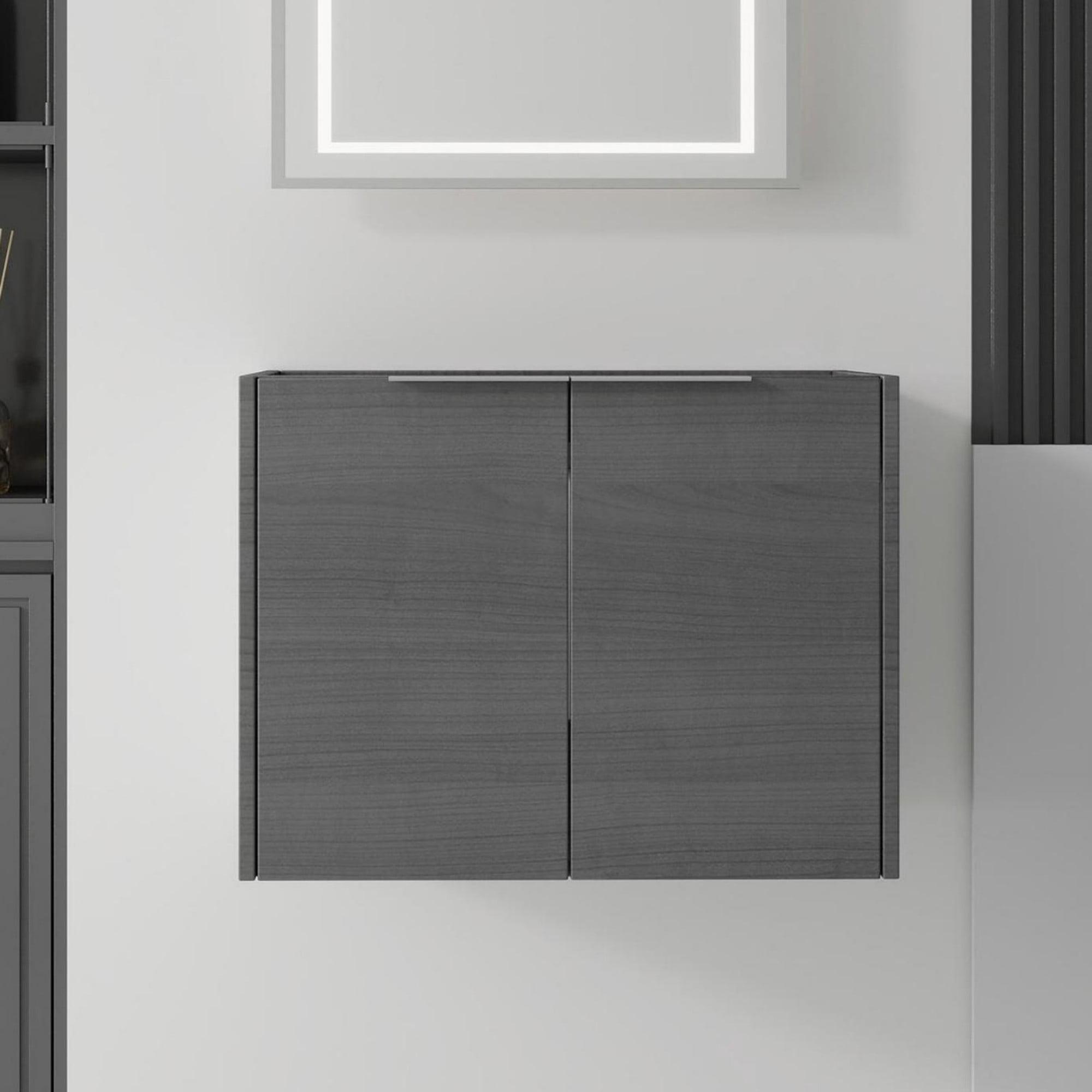 Leumius 24" Floating Bathroom Vanity Cabinet,Soft-Close Double Doors,Wall-Mounted,Cabinet Only,Grey