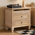thumbnail image 1 of Leumius 28" Nightstand with Charging Station, Farmhouse Bedside Table with 3 Drawers, USB and Type-C Ports, Storage End Table for Bedroom Living Room Office Natural, 1 of 7