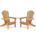 thumbnail image 1 of Leumius 2PCS Outdoor Folding Adironadack Chair, Outdoor Patio Furniture Chair, Brown, 1 of 6
