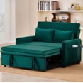 thumbnail image 1 of Leumius 3 in 1 Convertible Sleeper Sofa Bed, Modern Convertible Sofa Bed with 5-Position Adjustable Backrest,Velvet Pull Out Couch with Pull Out Bed for Living Room Furniture,Green, 1 of 22
