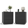 thumbnail image 1 of Leumius 3-Drawer Small Nightstand Set of 2 with Charging Station,Modern Sofa Side Table End Table Wood Storage Cabinet for Living Room,Bedroom,Office,Black, 1 of 8