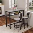 thumbnail image 1 of Leumius 3-Piece Bar Table Set,Bistro Kitchen Table Sets with Metal Frame & Storage Rack,Modern Counter Height Table with 2 Stools for Kitchen, Dining Room, Living Room,, 1 of 8