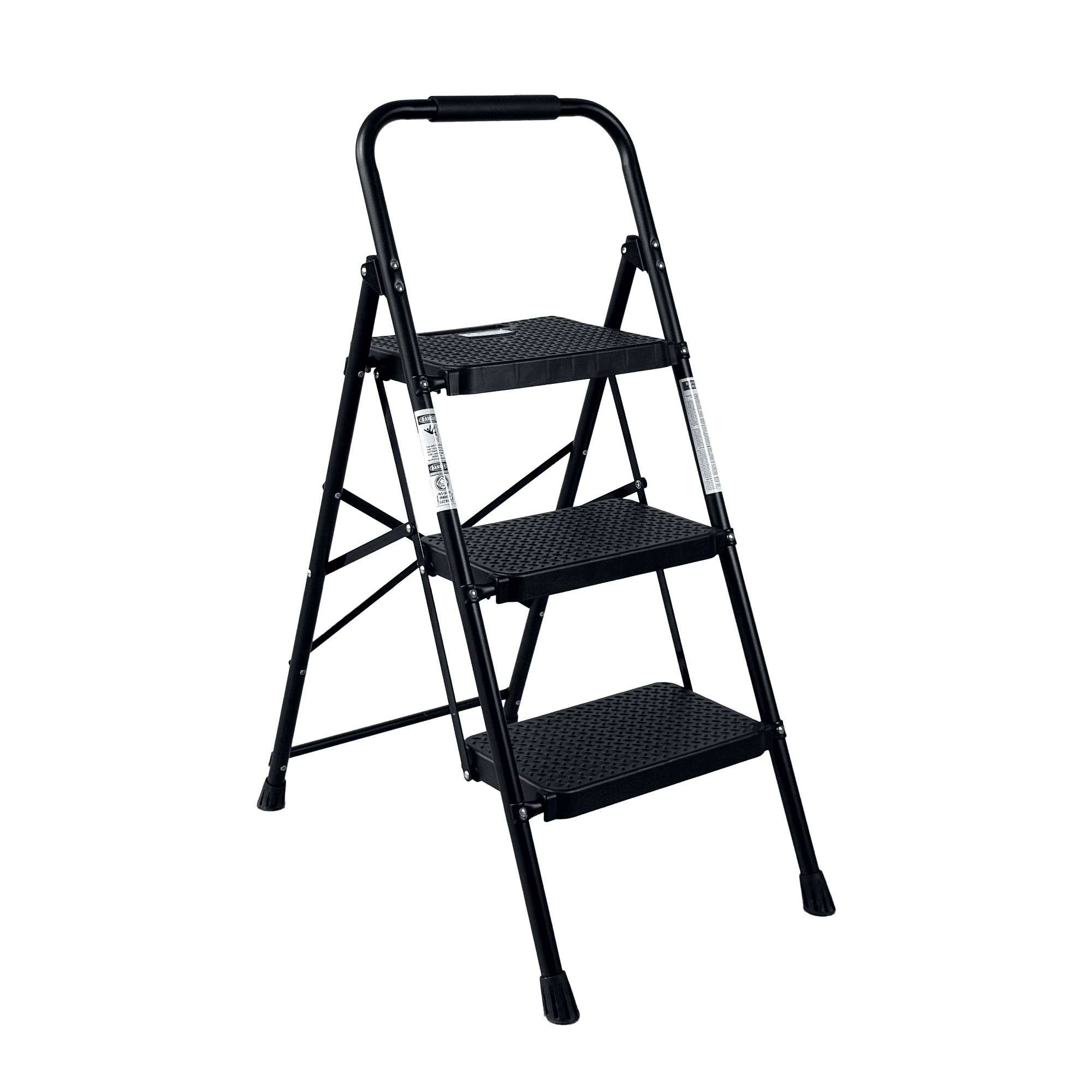 Leumius 3 Step Ladder,Folding Step Stool with Wide Anti-Slip Pedal, Lightweight Portable Ladder for Home Kitchen, Black
