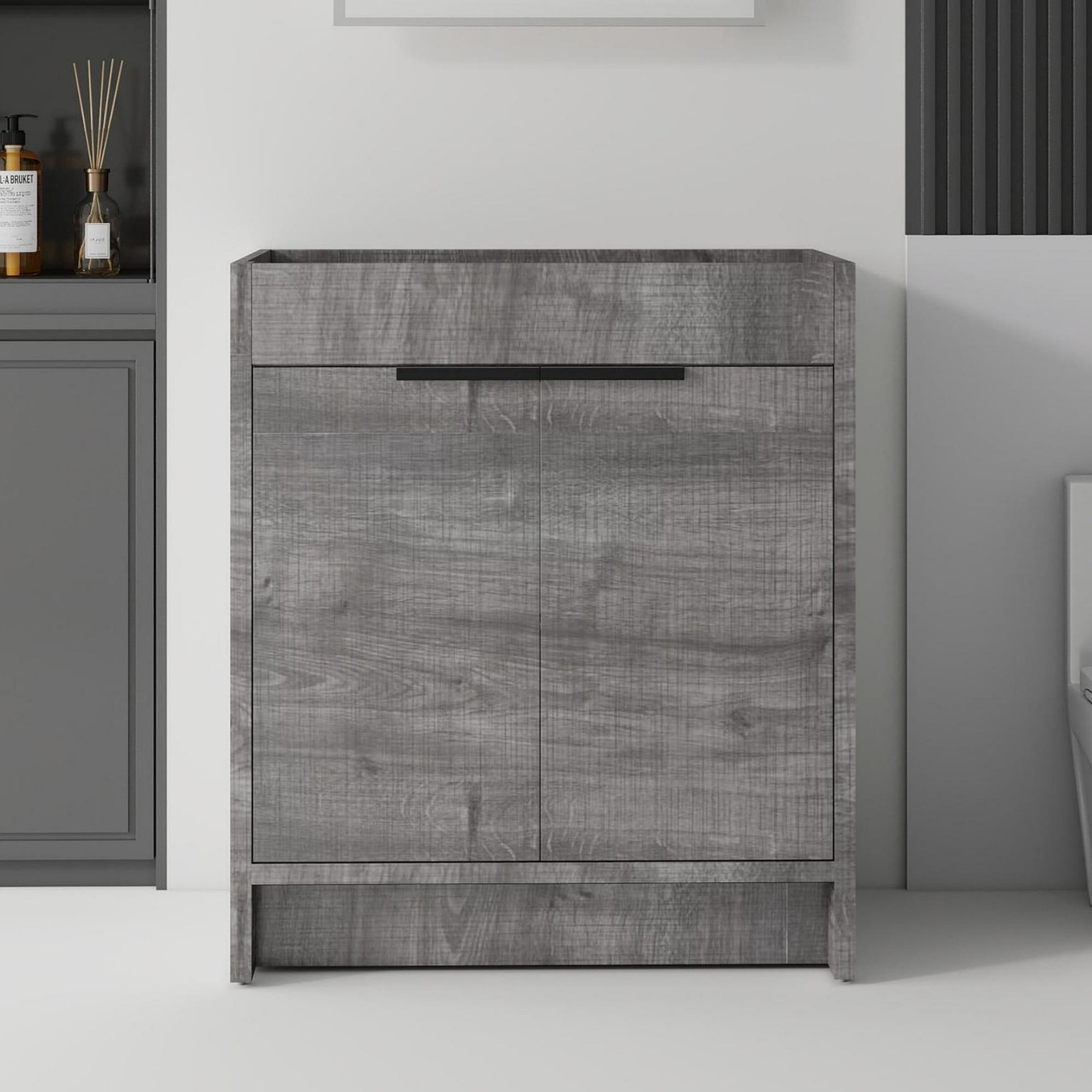 Leumius 30" Freestanding Bathroom Vanity Cabinet with Soft-Close Double Doors,Modern Bathroom Vanity,Spacious Interior Storage,Cabinet Only,Grey