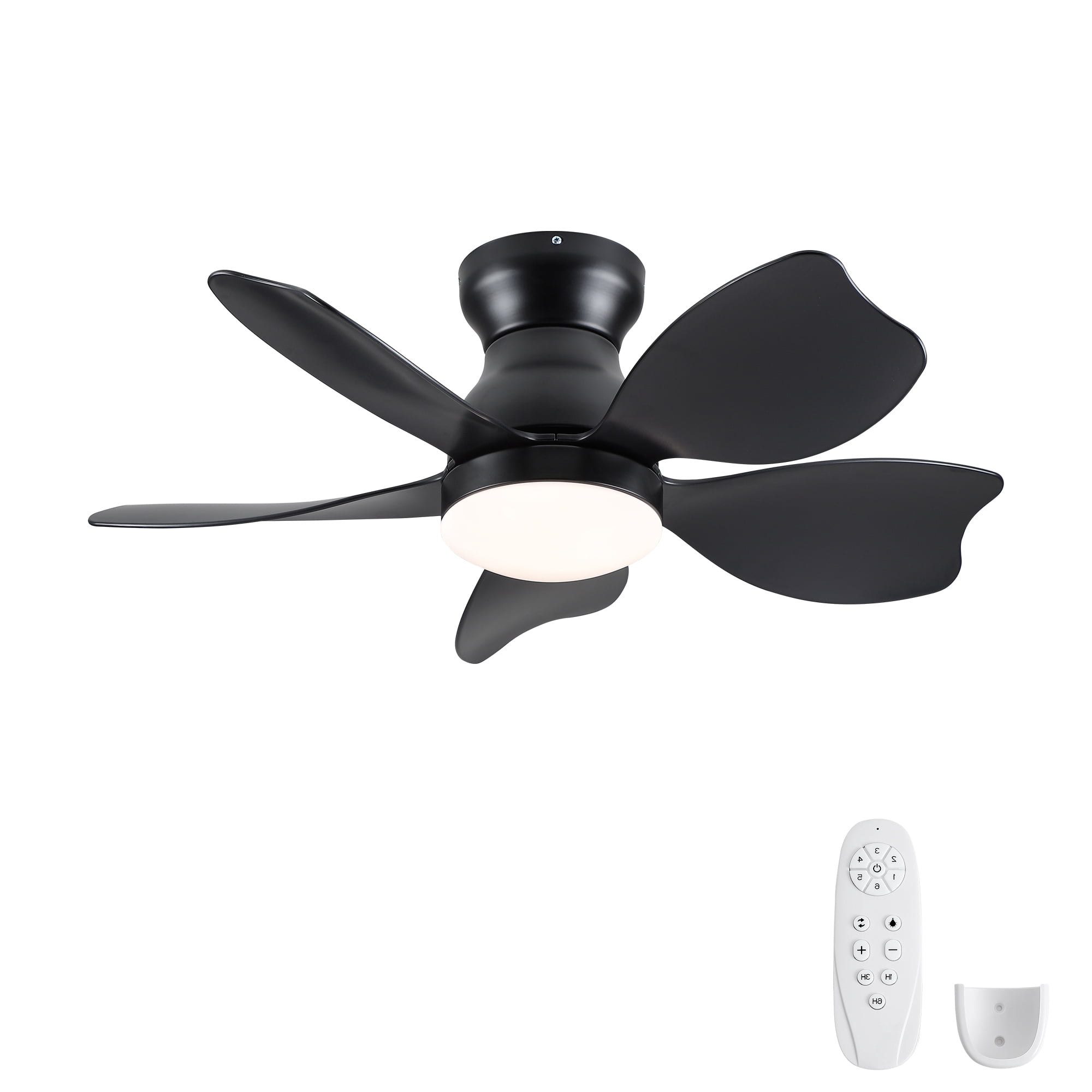 Leumius 30" Small Low Profile Flush Mount Ceiling Fan Lighting with Remote Control for Small Children Room