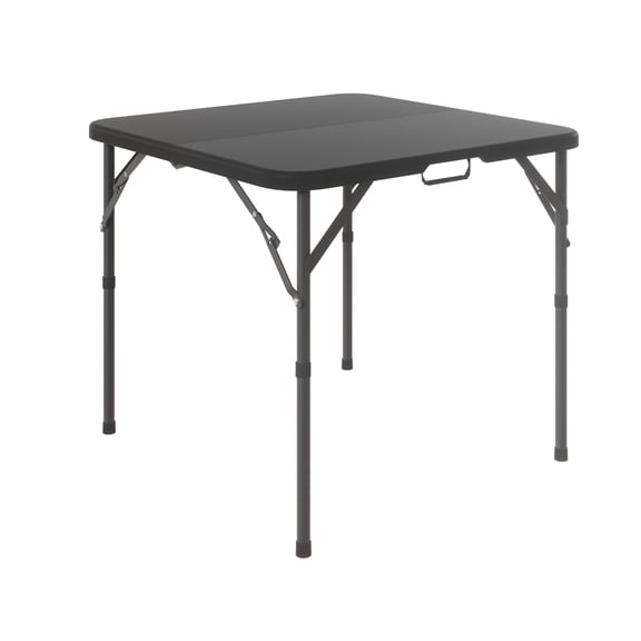 Leumius 34" Square Folding Table,Fold-in-Half Plastic Card Table,Picnic Party Event Dining Camp Table for Indoor Outdoor,Black
