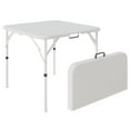 thumbnail image 1 of Leumius 34" Square Folding Table,Fold-in-Half Plastic Card Table,Picnic Party Event Dining Camp Table for Indoor Outdoor,White, 1 of 15