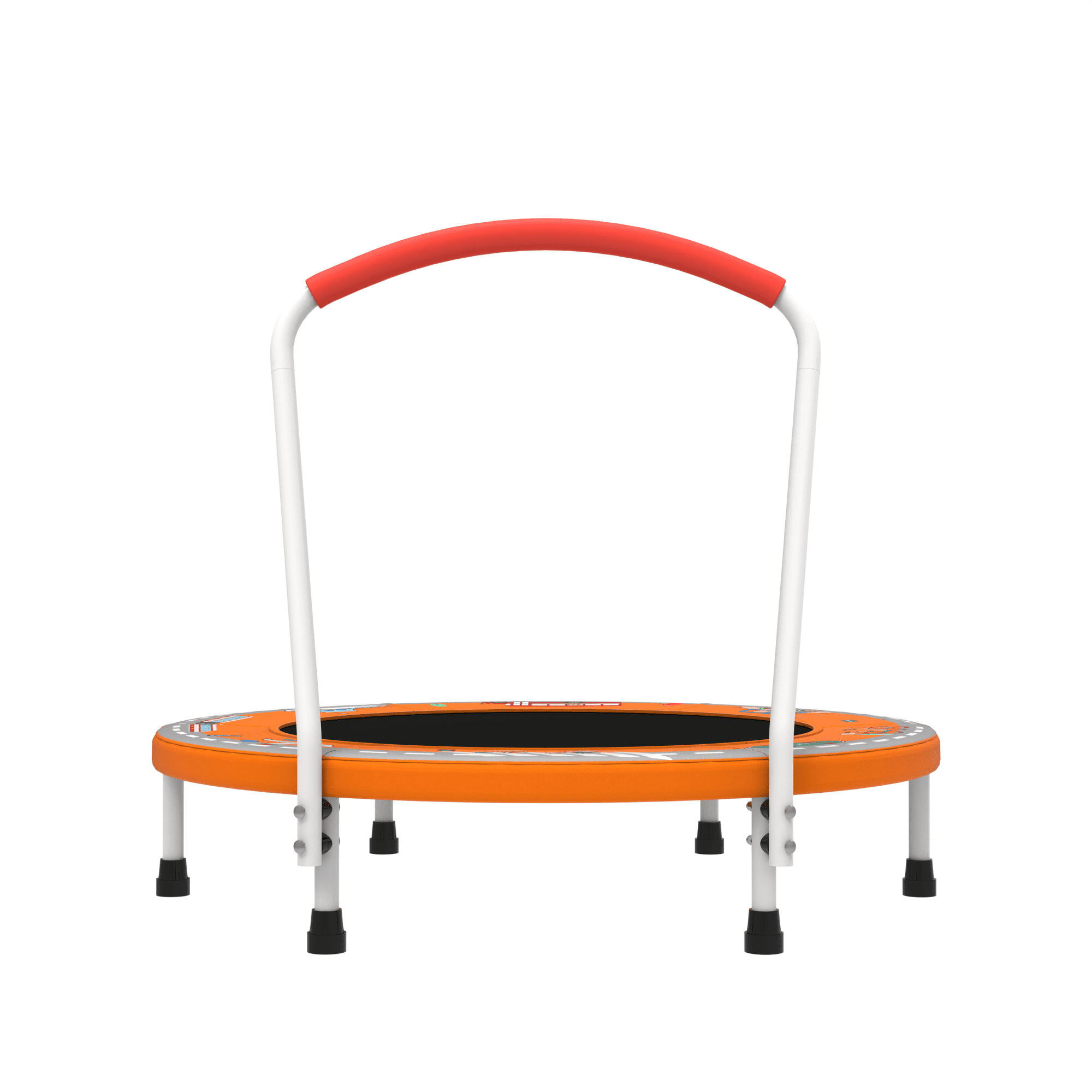 Leumius 36" Trampoline for Kids,3 Foot Indoor Outdoor Trampoline with Foam Handle,No-Gap Safe Design,Kid Trampoline with Safety Enclosure Net for Boys Girls, Ages 1-8,Orange