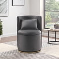 thumbnail image 1 of Leumius 360° Swivel Accent Chair with Storage,Velvet Curved Chair with Gold Metal Base for Living Room,Nursery,Bedroom-Gray, 1 of 2