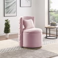 thumbnail image 1 of Leumius 360° Swivel Accent Chair with Storage,Velvet Curved Chair with Gold Metal Base for Living Room,Nursery,Bedroom-Pink, 1 of 8
