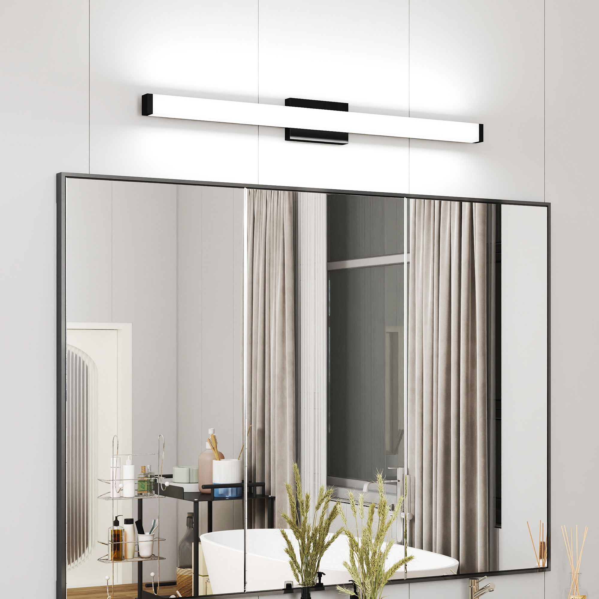 Leumius 41" Bathroom Vanity Light, Over Mirror Bathroom Vanity Light for Mirror Shower Bathroom Hallway Porch Black