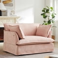 thumbnail image 1 of Leumius 47.2" Oversized Accent Chair with Dual-Port Charging,Modern Chenille Single Sofa with Throw Pillowsand Deep Wide Seat,Upholstered Armchair for Living Room&Apartment,Pink, 1 of 11