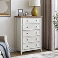 thumbnail image 1 of Leumius 5-Drawers Dresser,Farmhouse Tall Chest of Drawers Closet Organizers and Storage for Living Room,Bedroom,Beige, 1 of 8