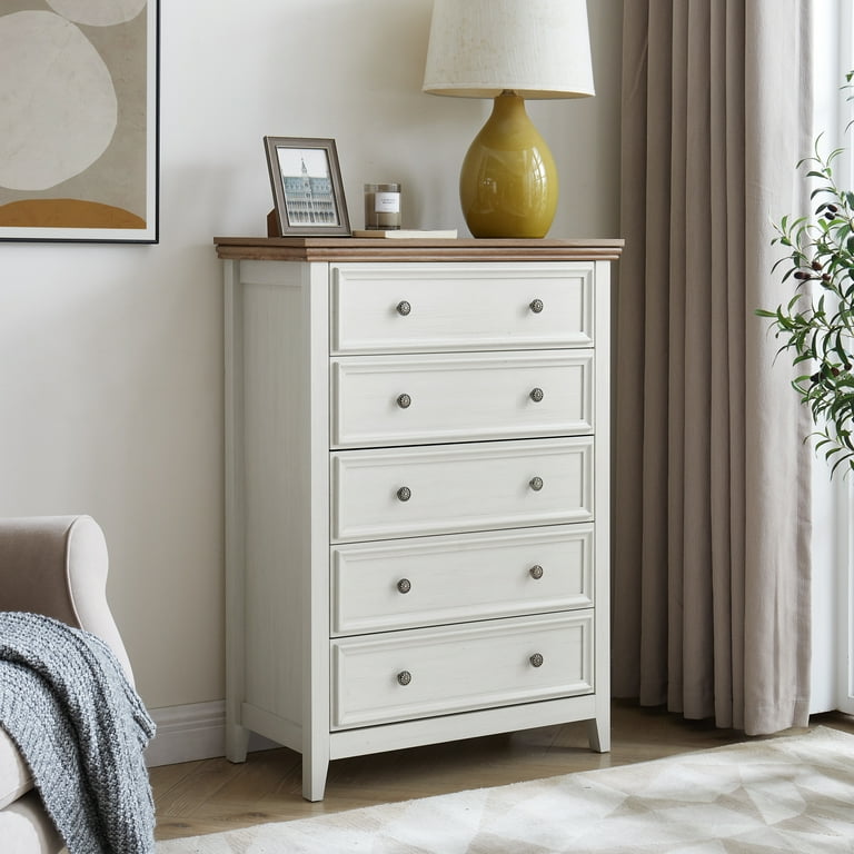 tall beige dresser Maude Tall Dresser, Washed White Ash with Raffia