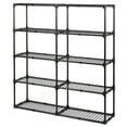 thumbnail image 1 of Leumius 5 Shelf Wire Shelving,Metal Storage Shelving Unit for 1100 lbs Capacity Black,2Pcs, 1 of 7