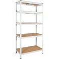 thumbnail image 1 of Leumius 5 Tier Metal Shelving Unit with Adjustable,Garage Storage Utility Rack Heavy Duty Shelves,29" W x 12" D x 59" H,White, 1 of 7