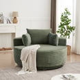 thumbnail image 1 of Leumius 55" Oversized Round Swivel Accent Chair,Upholstered Corduroy 360 Degree Swivel Chair for Living Room, Bedroom, Lounge and Projection Room,Green, 1 of 12