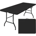 thumbnail image 1 of Leumius 6 Foot Folding Table,Fold-in-Half Plastic Table,Indoor Outdoor Picnic Party Dining Camp Tables,Black, 1 of 8
