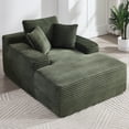 thumbnail image 1 of Leumius 67'' Chaise Lounge Chair Indoor,Corduroy Upholstered Boneless Sofa Bed,Deep Seat Sleeper Couch Reading Chairs with 3 Pillows,Cloud Sofas Couches for Living Room,No Assembly Required,Green, 1 of 12