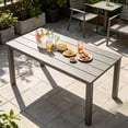 thumbnail image 1 of Leumius 68.9" Outdoor Dining Table for 6,All-Weather Furniture Table with Umbrella Hole for Outdoor Picnics & Patio,Backyard,Gray, 1 of 8