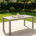 thumbnail image 1 of Leumius 68.9" Outdoor Dining Table for 6,All-Weather Furniture Table with Umbrella Hole for Outdoor Picnics & Patio,Backyard,Light Gray, 1 of 8