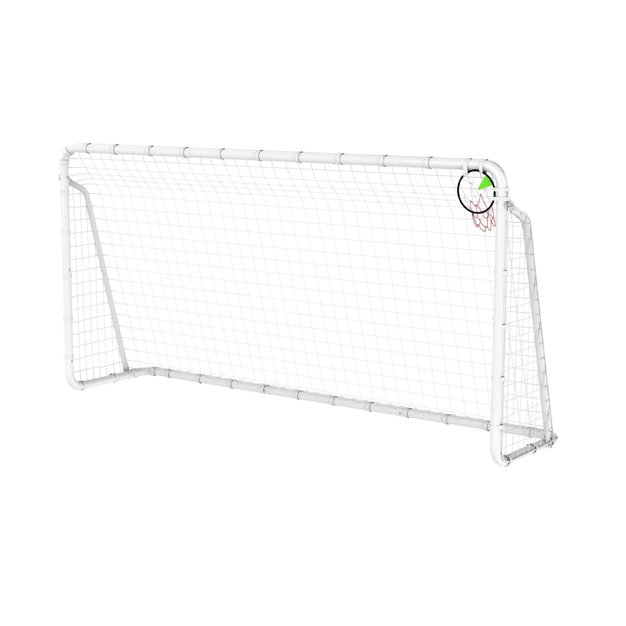 Leumius 6X12FT Soccer Goals for Kids,Portable Soccer Net with High-Strength Nets for Backyard,White