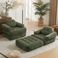 thumbnail image 1 of Leumius 70" Folding Sofa Bed,Convertible Single Sofa Bed with Armrest,2-in-1 Corduroy Boneless Foldable Bed with Pillows for Bedroom, Living Room, Homestay, Game Room,Dark Green, 1 of 8