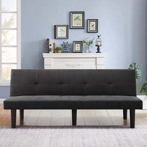 Leumius 70" Futon Sofa Bed,Modern Faux Suede Convertible Sleeper Sofa Bed with 3 Adjustable Backrest Angles,Futon Couch Loveseat for Small Place,Dark Gray