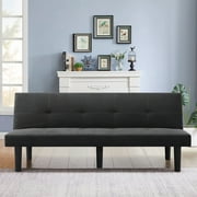 Leumius 70 Futon Sofa Bed,Modern Faux Suede Convertible Sleeper Sofa Bed with 3 Adjustable Backrest Angles,Futon Couch Loveseat for Small Place,Dark Gray