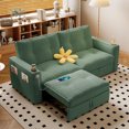 thumbnail image 1 of Leumius 73.2" Convertible Corduroy Sofa Bed with Pull Out Bed ,2-in-1 Multi-Functional Sofa Couch with Steel Frame for Living Room,Bedroom,Apartment,Small Spaces,Green, 1 of 8