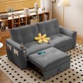 thumbnail image 1 of Leumius 73.2" Convertible Corduroy Sofa Bed with Pull Out Bed ,2-in-1 Multi-Functional Sofa Couch with Steel Frame for Living Room,Bedroom,Apartment,Small Spaces,Grey, 1 of 8