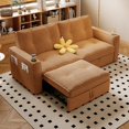 thumbnail image 1 of Leumius 73.2" Convertible Corduroy Sofa Bed with Pull Out Bed ,2-in-1 Multi-Functional Sofa Couch with Steel Frame for Living Room,Bedroom,Apartment,Small Spaces,Orange, 1 of 7