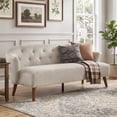 thumbnail image 1 of Leumius 73.6" 3-Seater Sofa, Modern Tufted Upholstered Couch Comfy Upholstered Sofa for Living Room, Apartment, Brown, 1 of 9