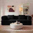 thumbnail image 1 of Leumius 78 Inch Convertible Sleeper Sofa Bed,Folding Floor Mattress Couch with Fixed-Shape Frame,Futon Boneless Couch Lounge Loveseat with Pull Out Bed, No Assembly Required,Black, 1 of 9