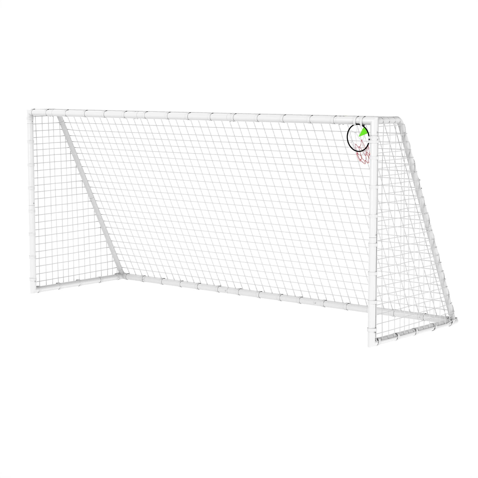 Leumius 7X16FT Soccer Goals for Kids,Portable Soccer Net with High-Strength Nets for Backyard,White