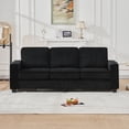 thumbnail image 1 of Leumius 84'' Sofa Couch with Cupholders,3 Seater Sofa Couch with Armrests,Comfy Couches for Living Room, Bedroom, Apartment and Office,Black, 1 of 13
