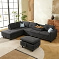 thumbnail image 1 of Leumius 98" L Shaped Sectional Couch,Modern Oversized Modular Sofa Couch with Storage Ottoman & Deep Seat,Sectional Couches for Living Room,Office,Dark Gray, 1 of 4