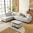 thumbnail image 1 of Leumius 98" L Shaped Sectional Couch,Modern Oversized Modular Sofa Couch with Storage Ottoman & Deep Seat,Sectional Couches for Living Room,Office,Light Gray, 1 of 8