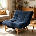 thumbnail image 1 of Leumius Accent Armless Chair Lazy Sofa Chair with Solid Wood Frame & Backrest,Corduroy Casual Single Sofa Chair for Living Room,Bedroom,Blue, 1 of 7