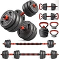 thumbnail image 1 of Leumius Adjustable Dumbbell Set,66LBS 4-in-1 Adjustable Weights Dumbbells, Barbell, Kettlebells with Anti-slip Silicone Grip,Weight Set for Home Gym Suit both Men and Women,Black, 1 of 9