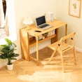 thumbnail image 1 of Leumius Bamboo Folding Desk,Space-Saving Computer Desk for Small Spaces, Foldable Study Table for Bedroom Home Office Dorm Apartment (Natural), 1 of 9