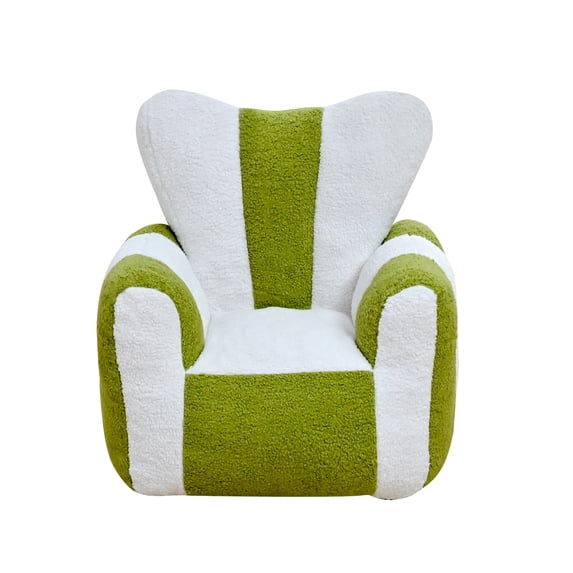 Leumius Bean Bag Chair,Comfy Teddy Beanbag Chair with a Color-Block and Heart-Shaped Backrest,Large Reading Chair for Living Room, Bedroom, ApartmentWhite+Green