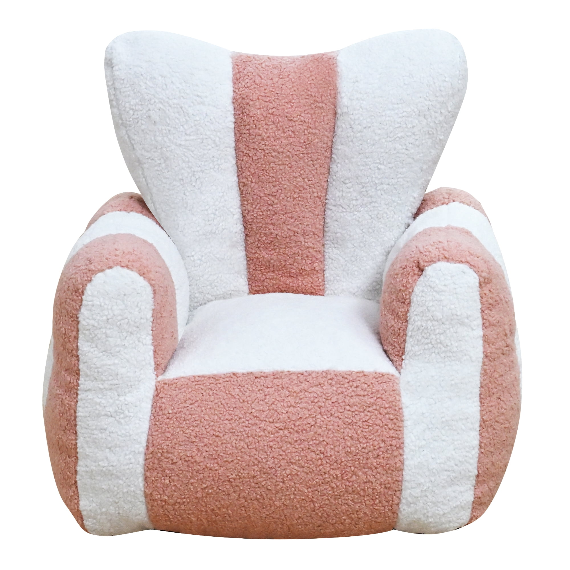 Leumius Bean Bag Chair,Comfy Teddy Beanbag Chair with a Color-Block and Heart-Shaped Backrest,Large Reading Chair for Living Room, Bedroom, ApartmentWhite+Pink