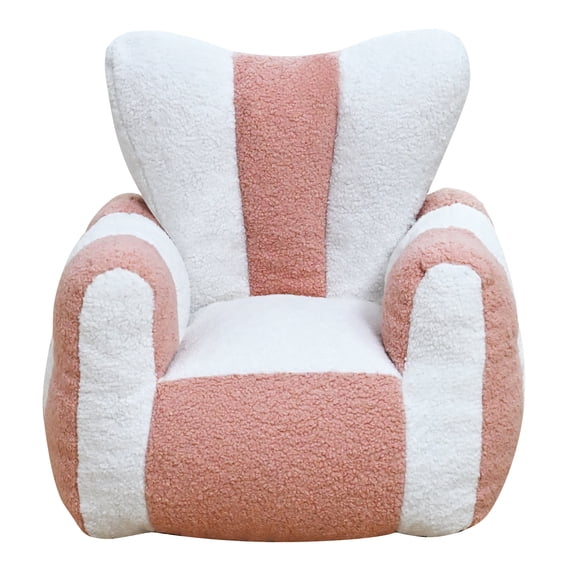 Leumius Bean Bag Chair,Comfy Teddy Beanbag Chair with a Color-Block and Heart-Shaped Backrest,Large Reading Chair for Living Room, Bedroom, ApartmentWhite+Pink