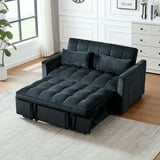 Leumius Convertible Sofa Bed,3-in-1 Sleeper Sofa with Pull Out Bed,Loveseat Couch with Adjustable Backrest for Living Room,Black - Walmart.com