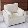 thumbnail image 1 of Leumius Corduroy Accent Chair, Modern Upholstered Single Sofa Armchair with 2 Pillows and Side Storage Pockets,Comfy Oversized Reading Chair for Living Room, Bedroom, Apartment,Beige, 1 of 12