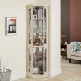 thumbnail image 1 of Leumius Corner Glass Cabinet Lighted Curio Cabinet Corner Display Case, Curio Cabinet, Antique collection, Wine, Bar Glass Storage Light Included for Living Room White, 1 of 4