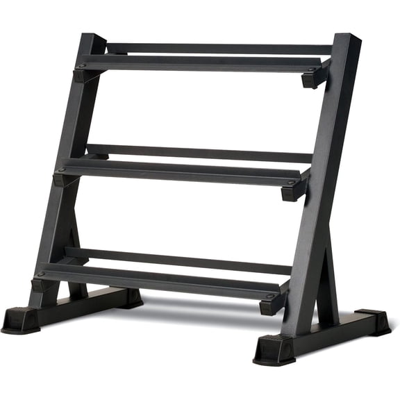 Leumius Dumbbell Rack,3-Tier Adjustable Dumbbell Rack for Home Gym,1100LB Capacity,Steel Home Gym Storage for Weights & Bars,Black