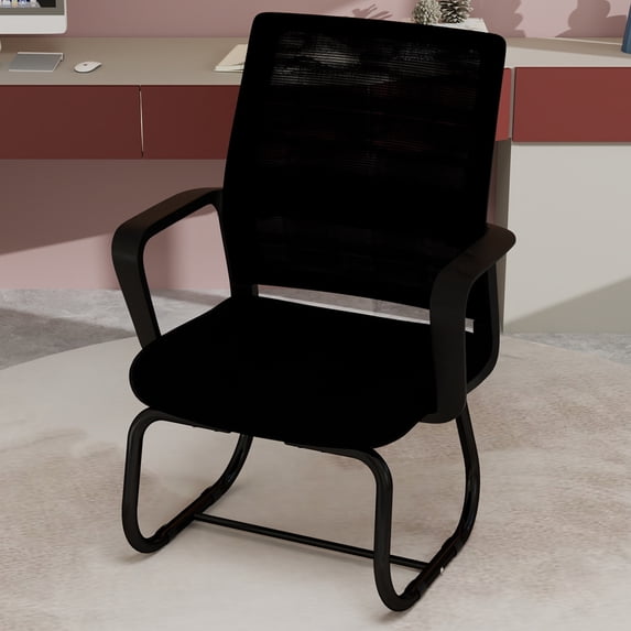 Leumius Ergonomic Mesh Back Office Chair,Home Office Desk Chairs with Back Support,Computer Chair with Arms for Home Office,Black